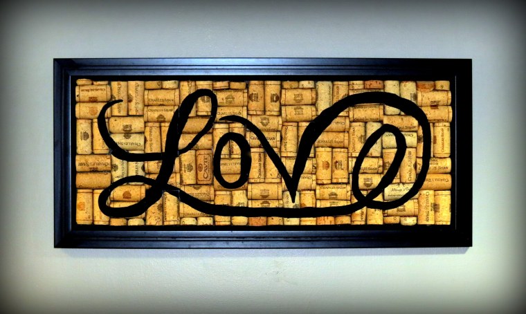 Cork Crafting - corks in frame painting